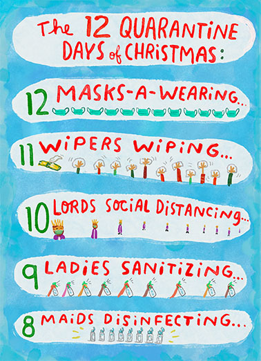12 Quarantine Days - Funny Christmas Card to personalize and send.