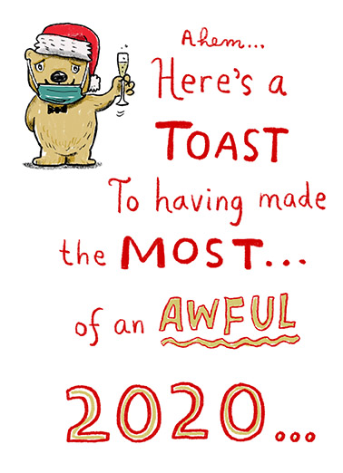 2020 Toast - Funny Christmas Card to personalize and send.