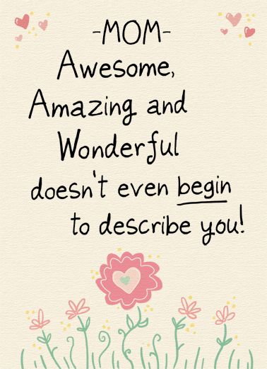 Awesome Amazing Wonderful MOM MD  Ecard Cover