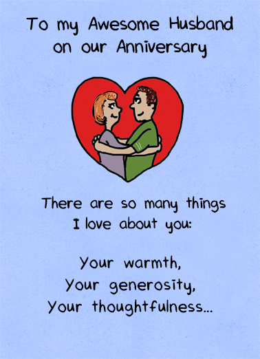 Awesome Husband Anniversary  Ecard Cover