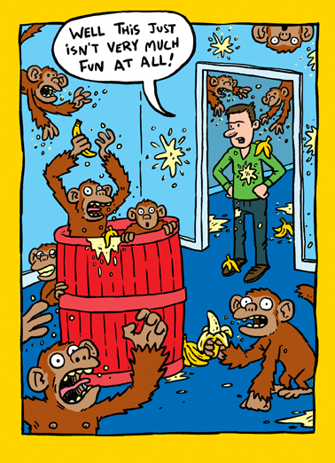 Barrel of Monkeys Birthday Card Cover