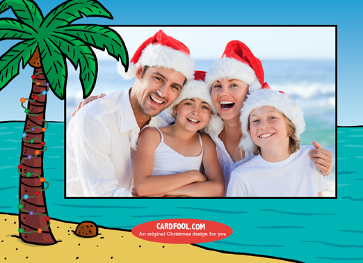 Beach Xmas 5x7 horizontal flats Card Inside