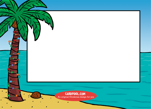 Beach Xmas 5x7 horizontal flats Card Inside