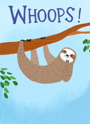 Belated Sloth  Ecard Cover