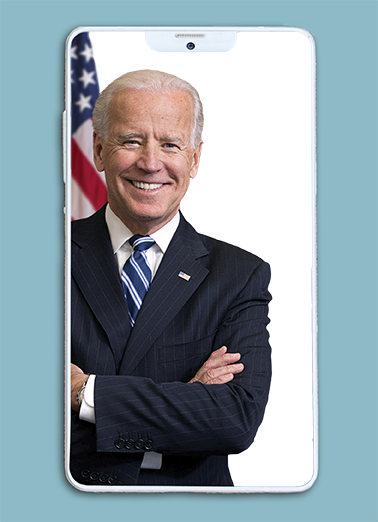 Biden Selfie Birthday Card Cover