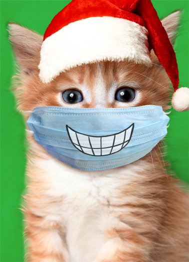 Big Smile Cat Xmas - Funny Christmas Card to personalize and send.