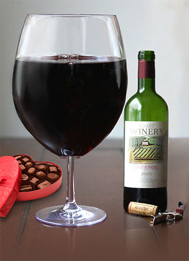 Big Wine Glass Gal  Ecard Cover