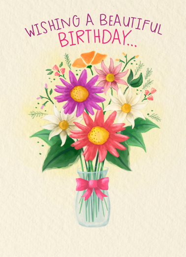 Birthday Beautiful Bouquet  Ecard Cover