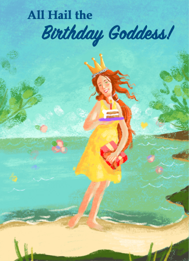 Birthday Goddess Birthday Card Cover