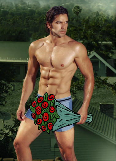 Bouquet Hunk Bday  Ecard Cover