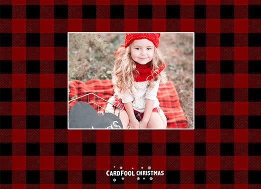 Buffalo Check Photo Card 5x7 horizontal flats Card Inside