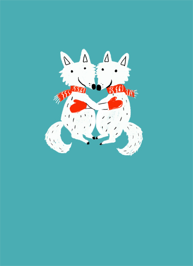 Christmas Foxes - Funny Christmas Card to personalize and send.