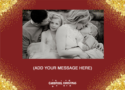 Christmas Photo Glitter 5x7 horizontal flats Card Inside