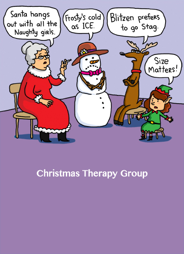 Christmas Therapy - Funny Christmas Card to personalize and send.
