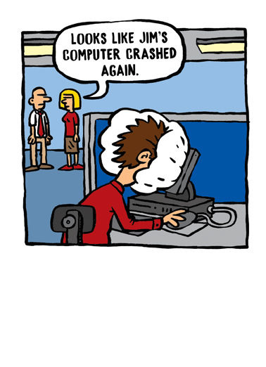 Computer Crash BIZ  Ecard Cover
