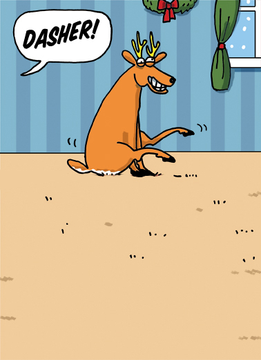 Deer Scooch - Funny Christmas Card to personalize and send.