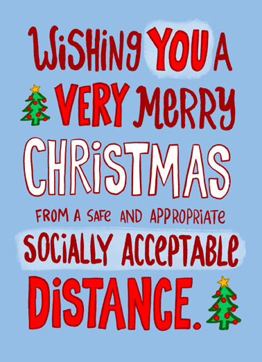 Distanced Christmas - Funny Christmas Card to personalize and send.