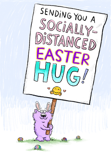 Distanced Hug Easter  Ecard Cover