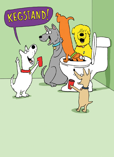 Dog Kegstand  Ecard Cover