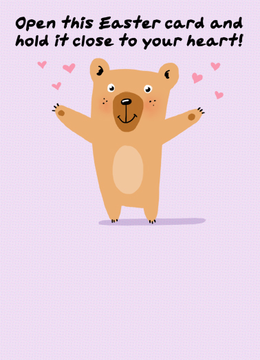 Easter Bear Hug Social Distance  Ecard Cover