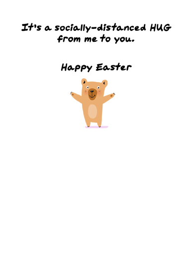 Easter Bear Hug Social Distance  Ecard Inside