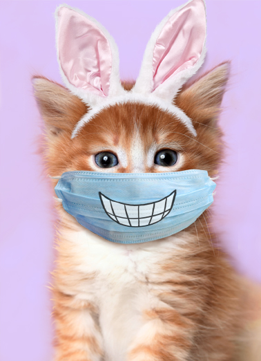 Easter Cat Smile Mask  Ecard Cover