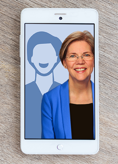 Elizabeth Warren Selfie  Card Cover