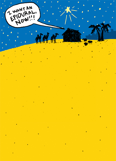 Epidural - Funny Christmas Card to personalize and send.