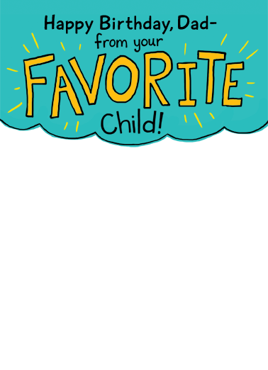 Favorite Child Selfie For Dad Birthday Card Cover