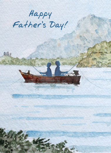 Fishing Watercolor  Ecard Cover