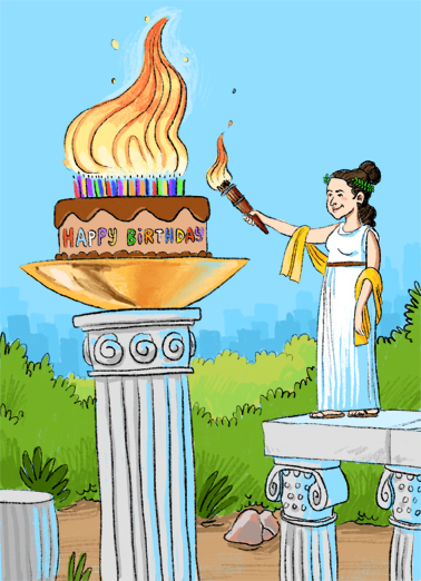 Flames Begin Birthday Card Cover