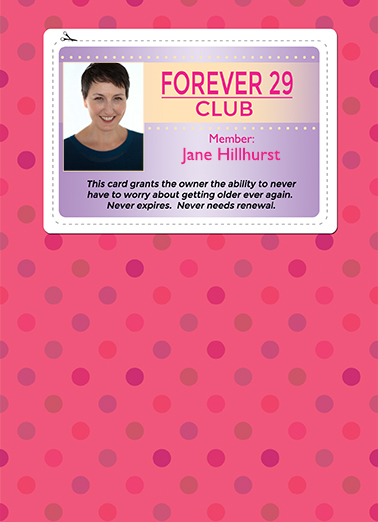 Forever 29  Card Cover