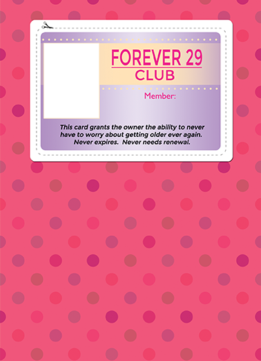 Forever 29  Card Cover