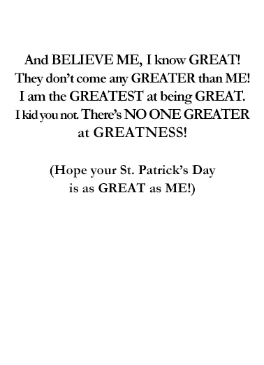 Great St. Pat's Day  Card Inside