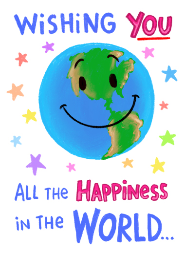 Happiness in the World Birthday Card Cover