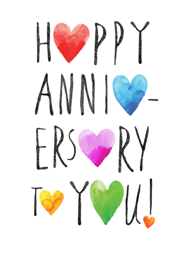Happy Anniversary Hearts  Ecard Cover