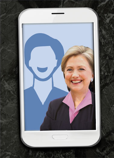 Hillary Selfie Birthday Card Cover