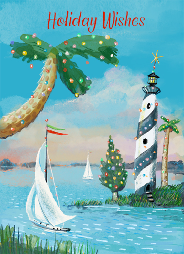 Holiday Lighthouse  Card Cover