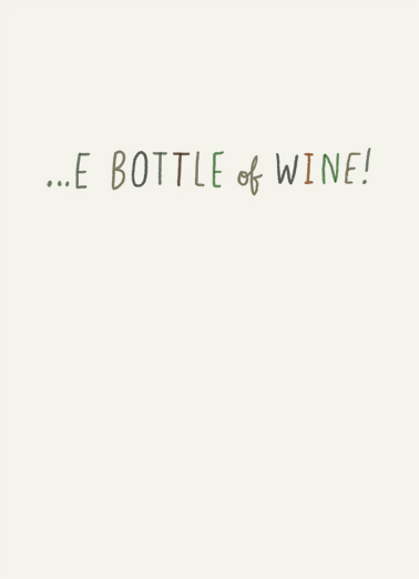 Huge Bottle  Card Inside