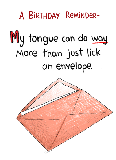 Lick Envelope Birthday Card Cover