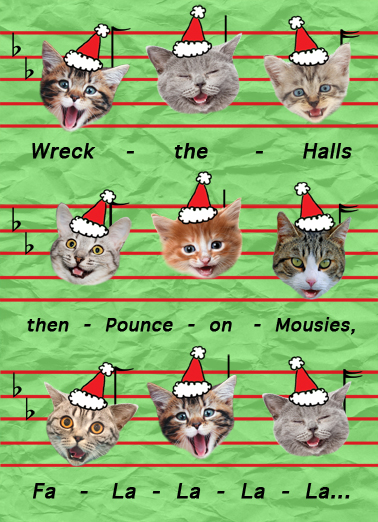 Mewsic - Funny Christmas Card to personalize and send.