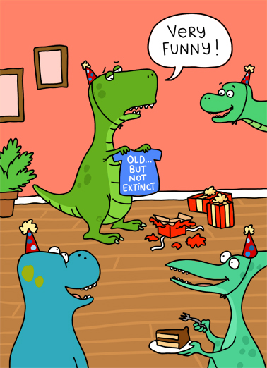 Old Not Extinct Birthday Card Cover