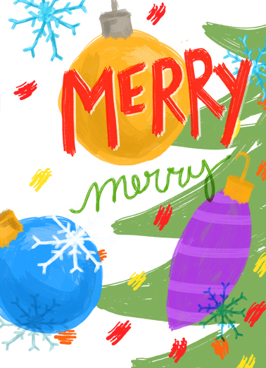 Ornament Merry Xmas - Funny Christmas Card to personalize and send.