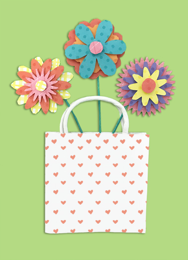 Paper Flowers In Bag  Ecard Cover
