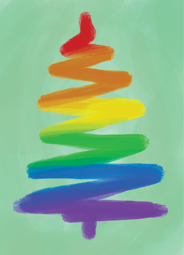 Rainbow Christmas Tree - Funny Christmas Card to personalize and send.