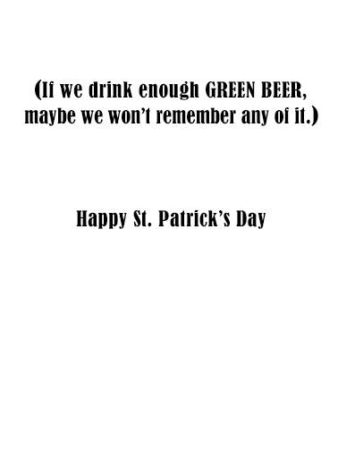 Raise a Green Glass  Ecard Inside