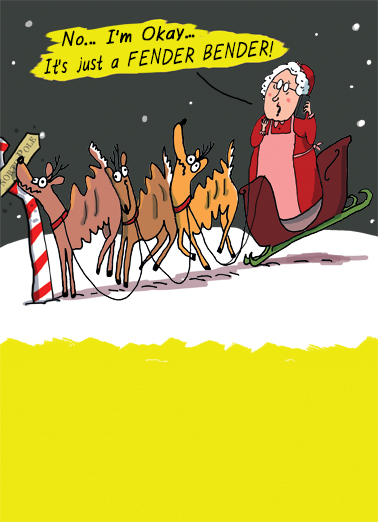 Reindeer Fender - Funny Christmas Card to personalize and send.
