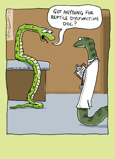 Reptile Dysfunction Birthday Card Cover