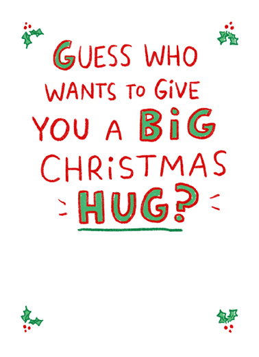 Santa Christmas Hug - Funny Christmas Card to personalize and send.