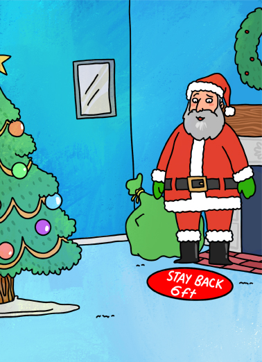Santa Stay Back - Funny Christmas Card to personalize and send.